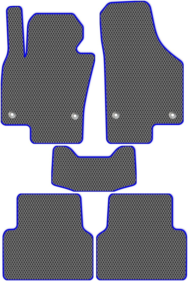 Коврики ЭВА "EVA ромб" для Volkswagen Tiguan I (suv / NF) 2006 - 2011, серые, 5шт.
