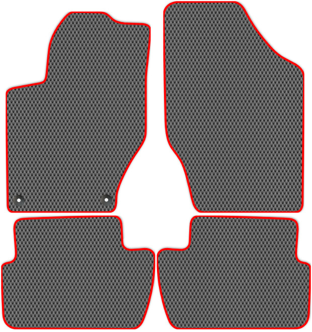 Коврики ЭВА "EVA ромб" для Citroen C4 II (седан) 2013 - 2016, серые, 4шт.