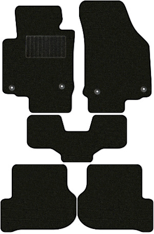 Коврики "Стандарт" в салон Skoda Octavia II (лифтбек / A5) 2004 - 2008, черные 5шт.